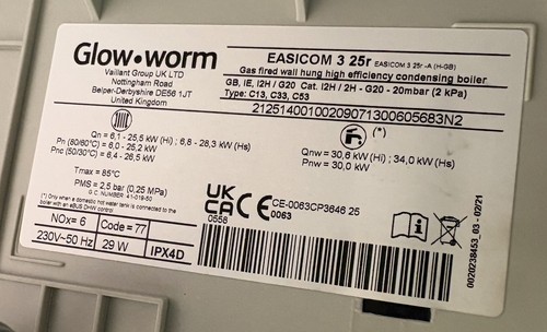 Used glow worm easicom 25r - used,